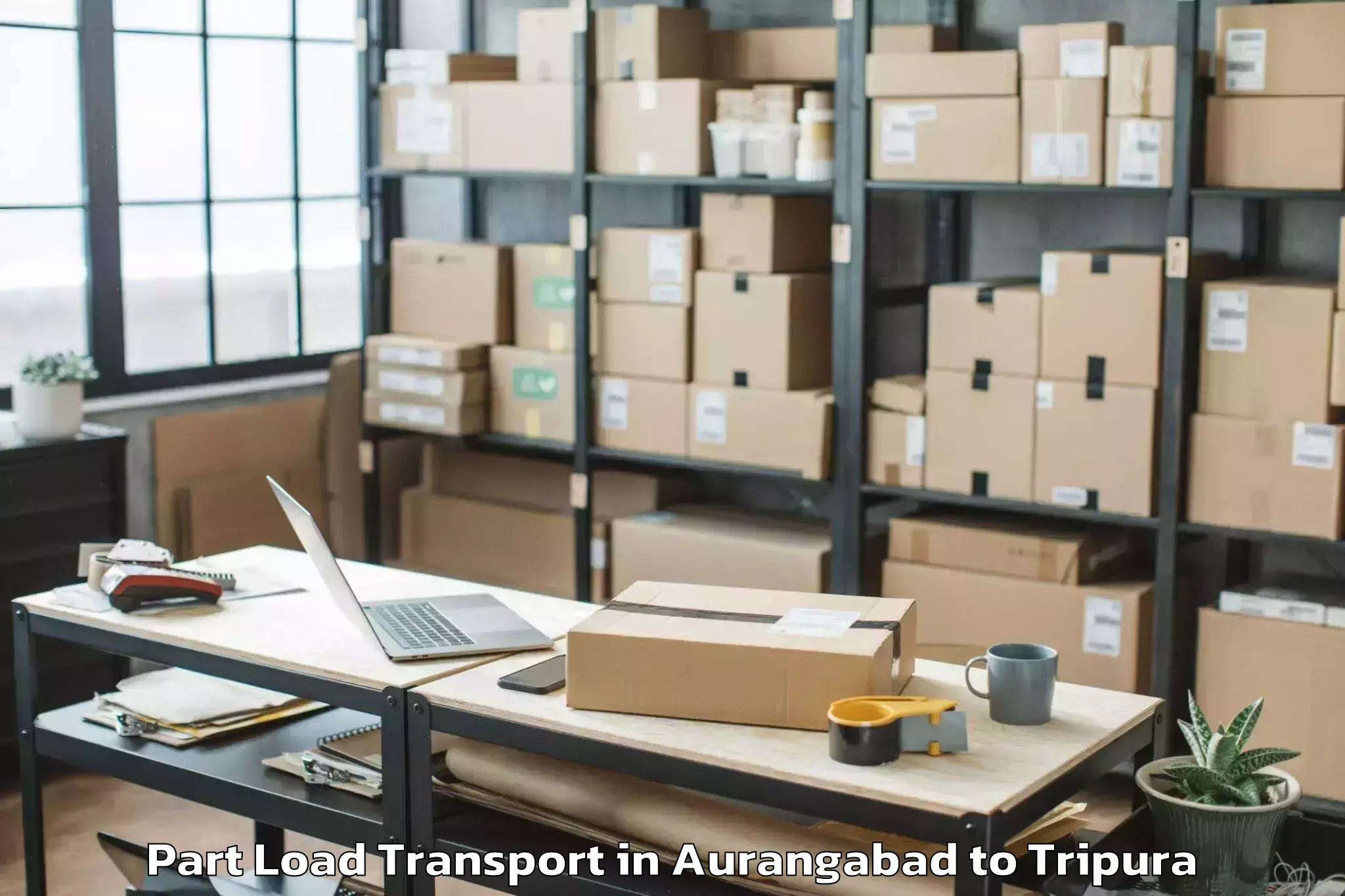 Top Aurangabad to Amarpur Gomati Part Load Transport Available